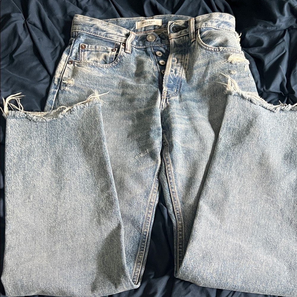 Moussy Vintage Light Blue Button-Fly Jeans
